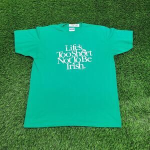 Vintage 80s Irish Shirt Large 22x26 Green